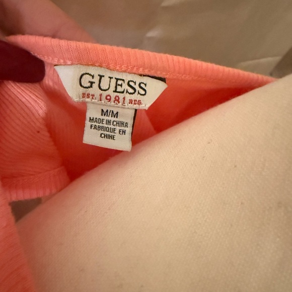 Vintage Guess Coral Tank Top with Silver Logo y2k - Picture 3 of 4
